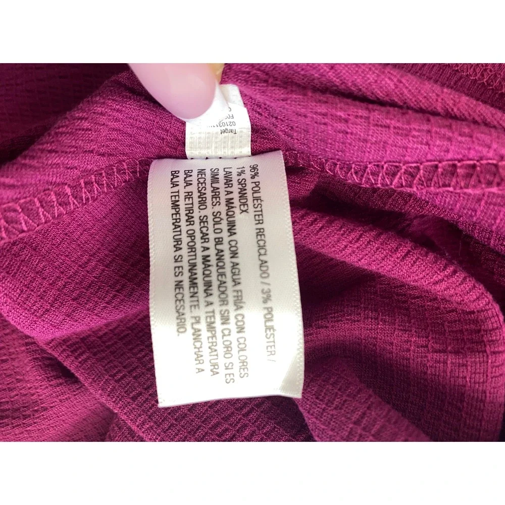 Ava & Viv Womens XXL Magenta Pink V-Neck Empire Waist 3/4 Sleeve Textured Dress - Picture 9 of 9